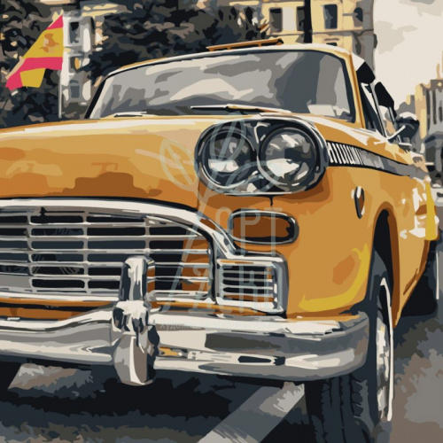 Набір для розпису за номерами "Жовта ретро машина", 40х40 см, Starteg