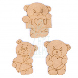 Набір заготовок "Ведмедики", МДФ, 3 шт., ROSA