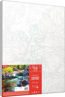 Набір-стандарт "Річка у горах", акриловий живопис за номерами, 35х45 см, ROSA START