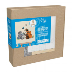 Набір для розпису за номерами "Funny Cats", 15х15 см, з мольбертом, ROSA Start