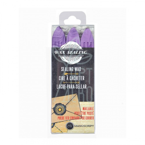 Набір сургуча з фітелем, Бузковий, 3 шт., Manuscript