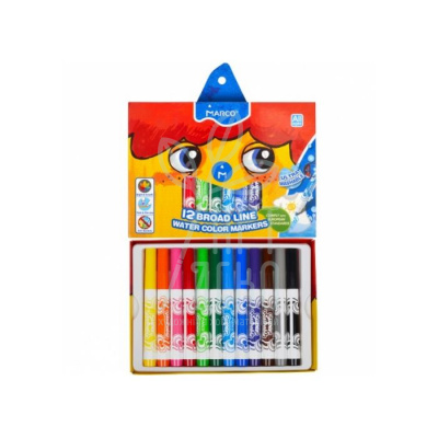 Набір фломастерів Super Washable Jumbo, 12 шт, Marco