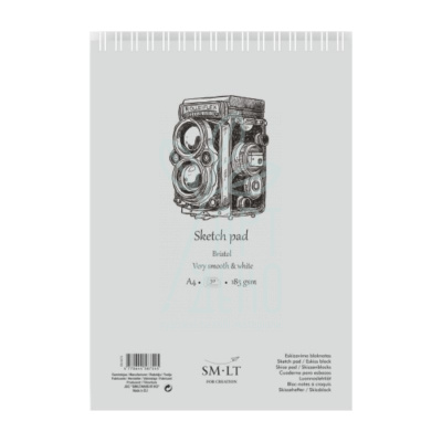 Альбом для ескізів AUTHENTIC Bristol, спіраль, А5 (14,8х21 см), 185 г/м2, 30 л., SMILTAINIS