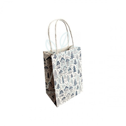 Пакет подарунковий "Ялинки", 13x8,5x19,5 см, Україна