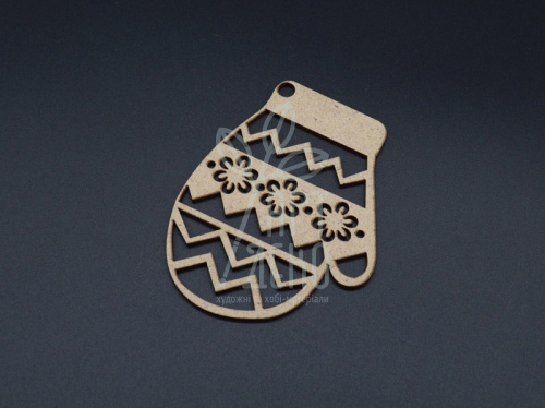 Заготовка новорічна "Рукавичка", фанера, 10 см, Україна