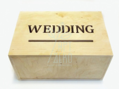 Скринька для привітань "Wedding" з висувним дном, фанера, 30х20х15 см, Україна
