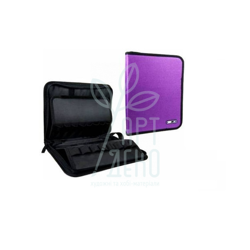 Пенал для олівців тканинний, фіолетовий/чорний, 48 шт, Neo Line