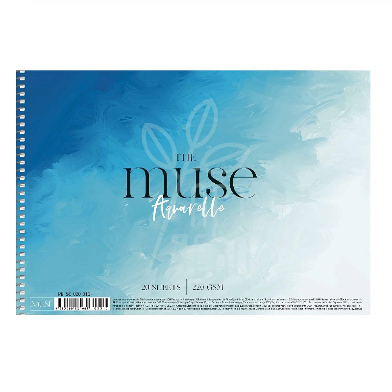 Альбом для акварелі MUSE, спіраль, А4 (21х29,7 см), 20 л., Школярик