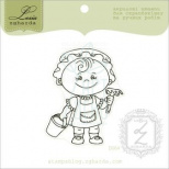 Штамп силіконовий "Дівчинка гуляє в пісочниці", 4,6х5,7 см, Україна