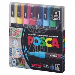 Набір маркерів акрилових Posca, 0,9-1,3 мм 8 шт, Uni