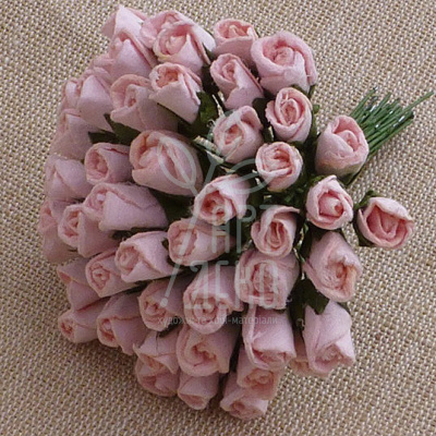 Квіти паперові Бутон троянди, блідо-рожеві, 10 шт., Тайланд