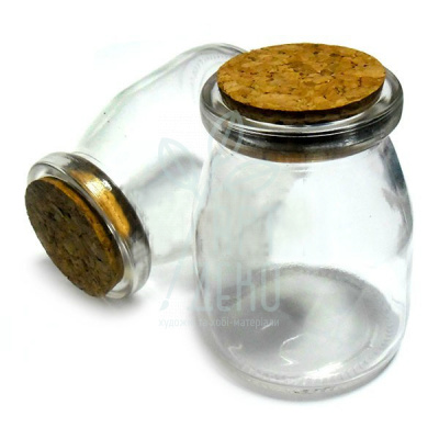Пляшечка скляна з пробкою, Ø 4 см, висота 7,2 см, Regina