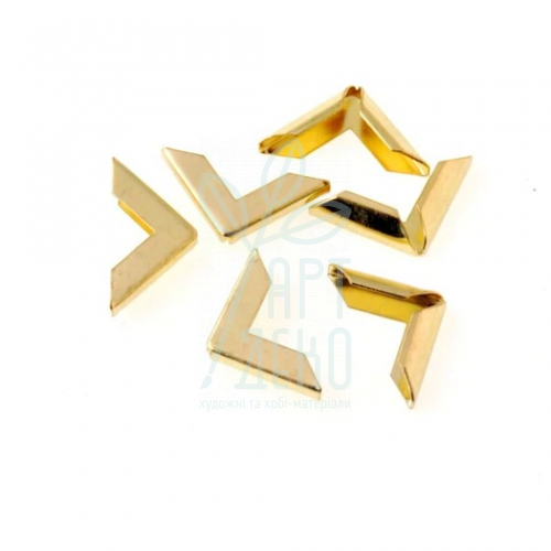 Кутик металевий декоративний, 16х16х22 мм, золото, Китай