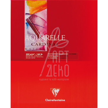 Склейка для акварелі Cardinal, середнє зерно, 24х30 см, 300 г/м2, 10 л., Clairefontaine