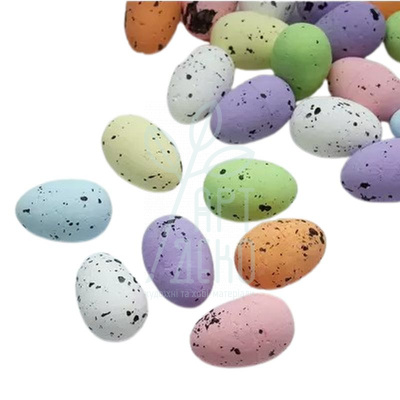 Яйце пінопластове, з чорними цятками, 4 см, кольори в асортименті