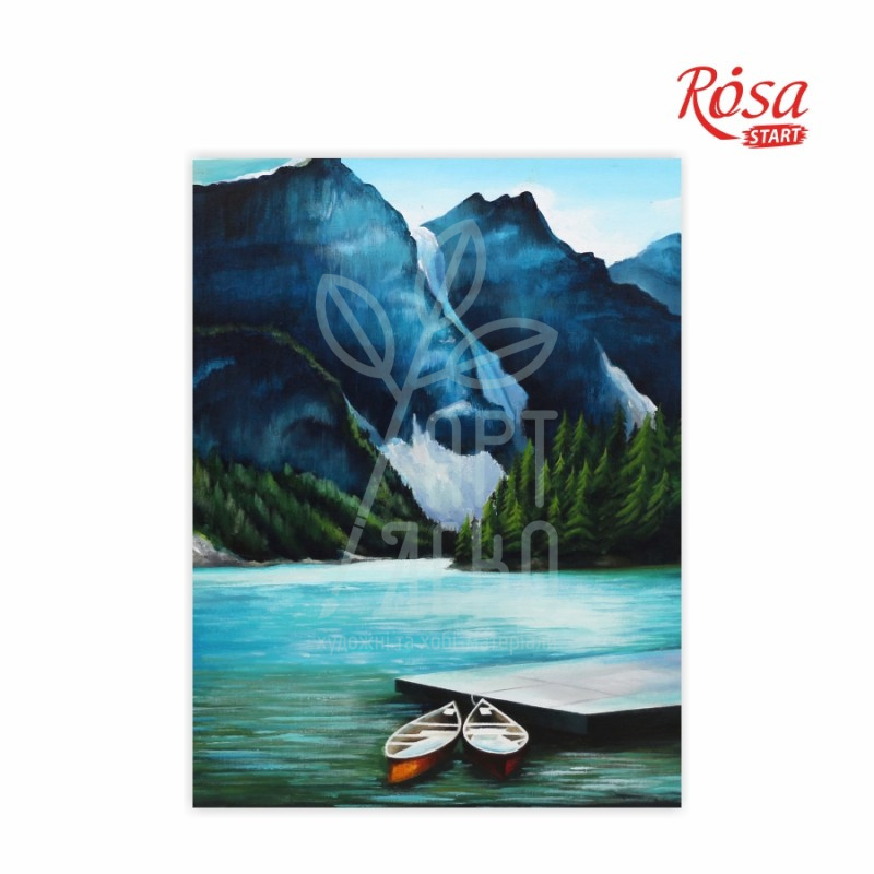 Полотно на картоні з контуром Пейзаж №29, 30х40 см, бавовна, акрил, ROSA Start