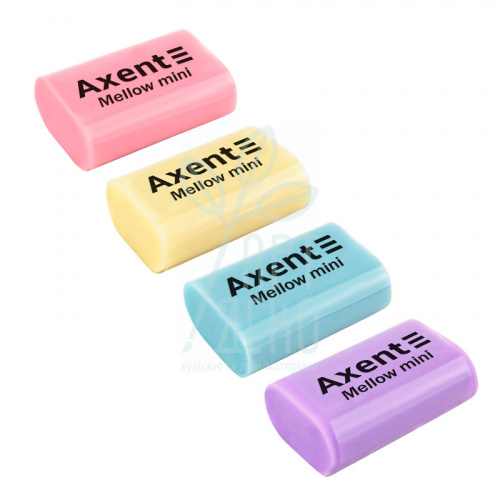 Гумка м'яка Mellow mini, прямокутна, 27x18x10 мм, асорті кольорів, Axent