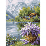 Набір для розпису за номерами "Бузковий кошик", 30х40 см, Ідейка