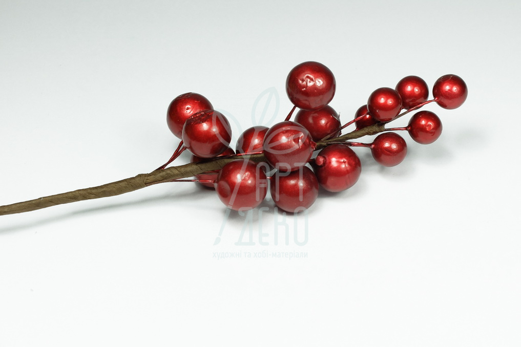 Гілка декоративна "Гроно з ягідками", червоне, мале