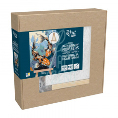 Набір для розпису за номерами "Рибки кої", 15х20 см, з мольбертом, ROSA Start