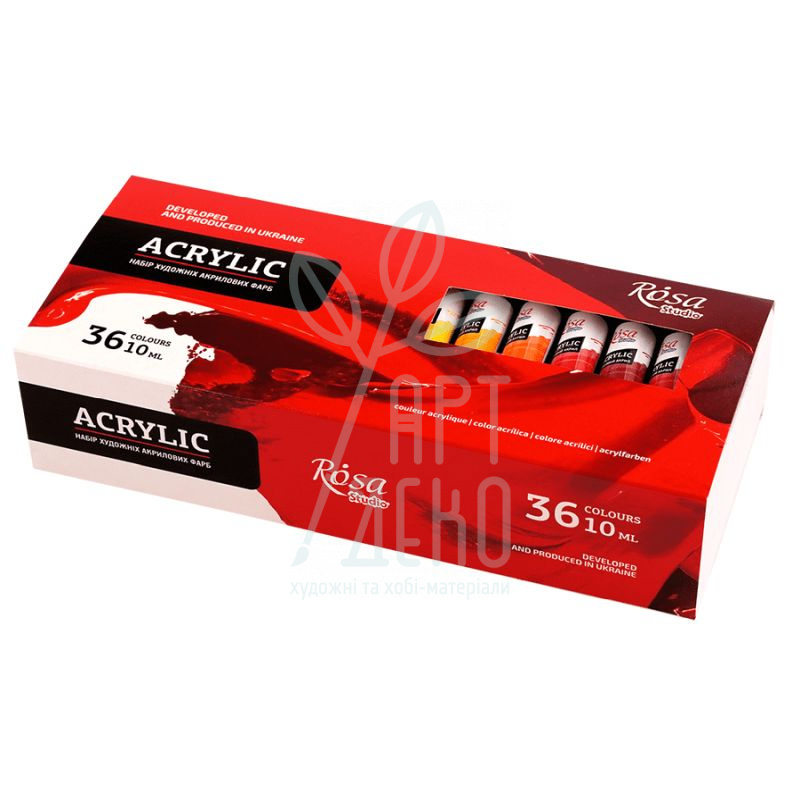 Набір акрилових фарб Studio, 36x10 мл, ROSA