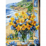 Набір для розпису за номерами "Квіткове узбережжя", 30х40 см, Ідейка