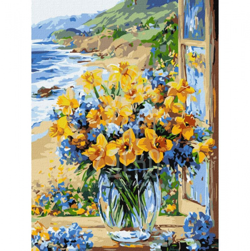 Набір для розпису за номерами "Квіткове узбережжя", 30х40 см, Ідейка