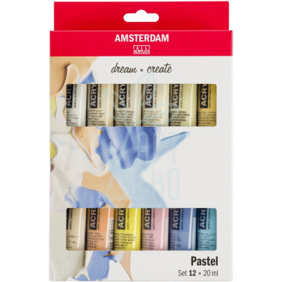 Набір акрилових фарб AMSTERDAM PASTELS, 12х20 мл, Royal Talens