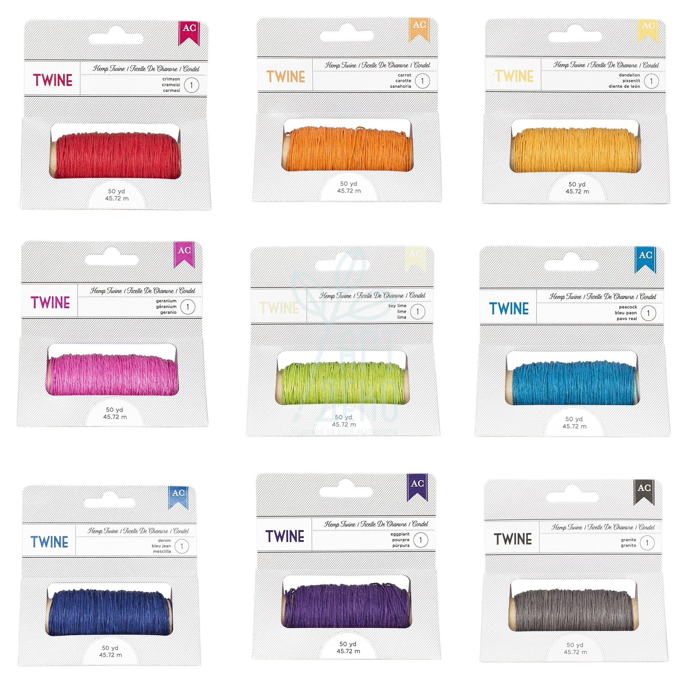 Шнур Hemp Twine, 45,7 м. American Crafts