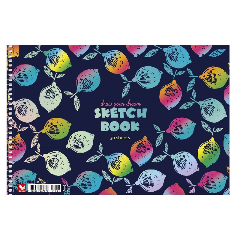 Альбом для малювання Scetch Book, спіраль, А4 (21х29,7 см), 30 л., Школярик