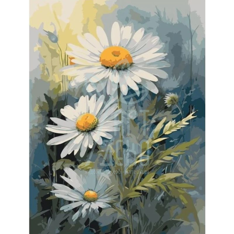 Набір для розпису за номерами "Білі ромашки", 40х50 см, ArtCraft