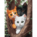 Набір для розпису за номерами "Котики на дереві", 30х40 см, Ідейка