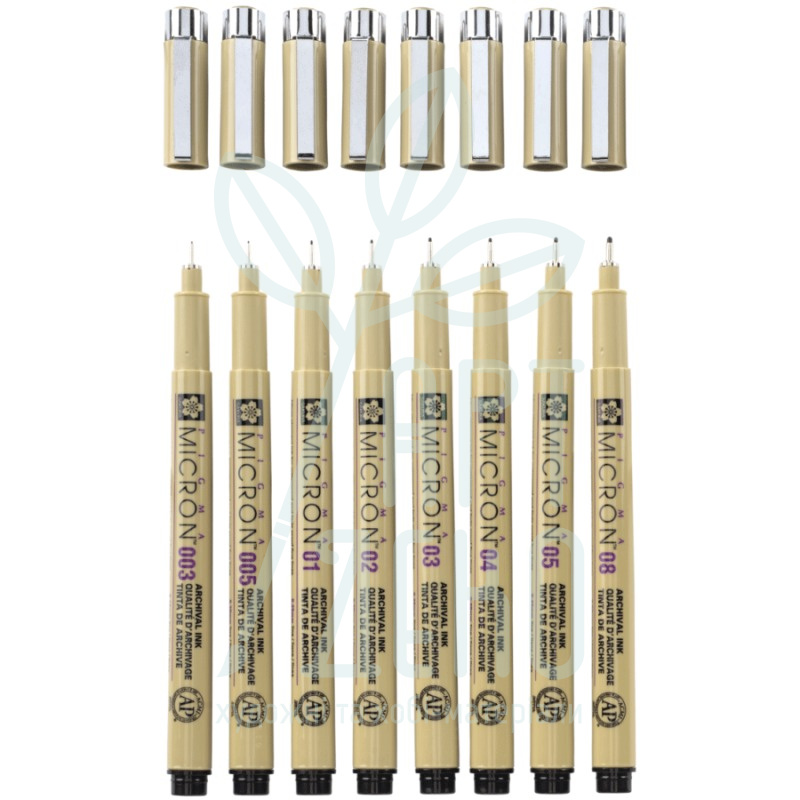 Набір лайнерів Pigma Micron, чорні, 8 шт, Sakura