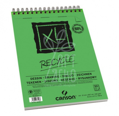 Альбом для ескізів XL Recycled, спіраль, 160 г/м2, Canson 