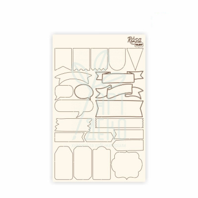 Чипборд для скрапбукінгу класичний "Теги", білий картон, 12,6х20 см, ROSA Talent