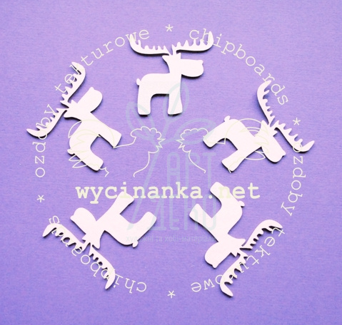 Набір чипбордів "Олені малі", 5 шт., Wycinanka