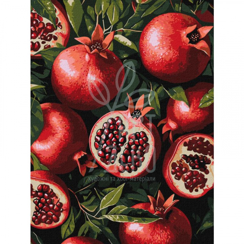 Набір для розпису за номерами "Гранат у розрізі", 30х40 см,  Ідейка 