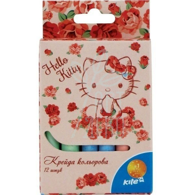 Набір крейди кольорової "Hello Kitty", 12 шт., Kite