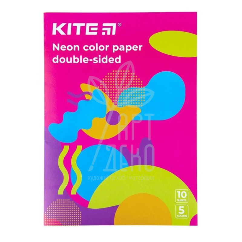 Набір паперу кольорового Fantasy Neon, двосторонній, А4 (21х29,7 см), 10 л., Kite