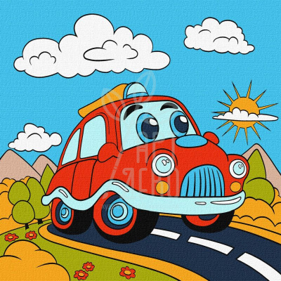 Набір для розпису за номерами "Весела подорож", 25х25 см, Ідейка