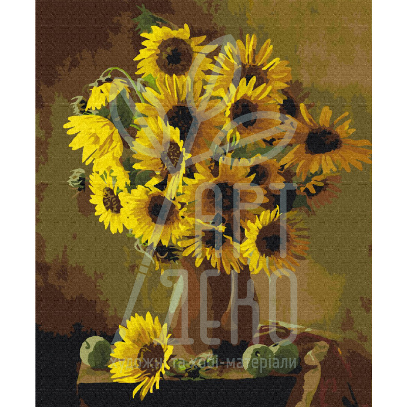 Набір для розпису за номерами "Жовтогарячі соняхи", 40х50 см, Укаїна