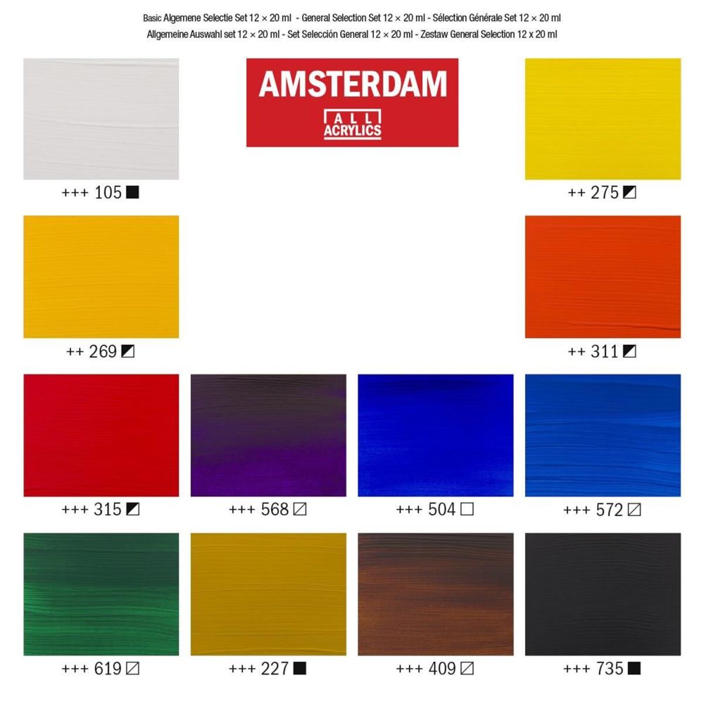 Набір акрилових фарб AMSTERDAM STANDARD, 12х20 мл, Royal Talens