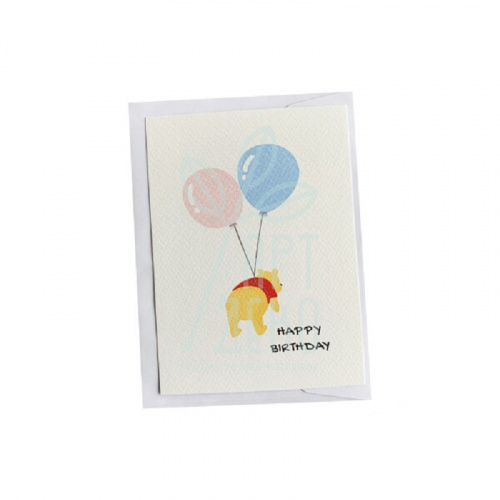 Листівка з конвертом "Happy birthday", Вінні Пух, 10,5х14,8 см, Україна