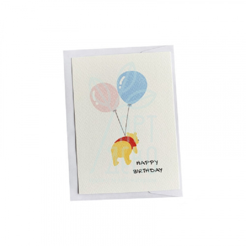 Листівка з конвертом "Happy birthday", Вінні Пух, 10,5х14,8 см, Україна