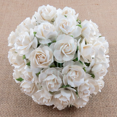Квіти паперові Троянда Wild Rose, біла, 3 см, 5 шт., Тайланд