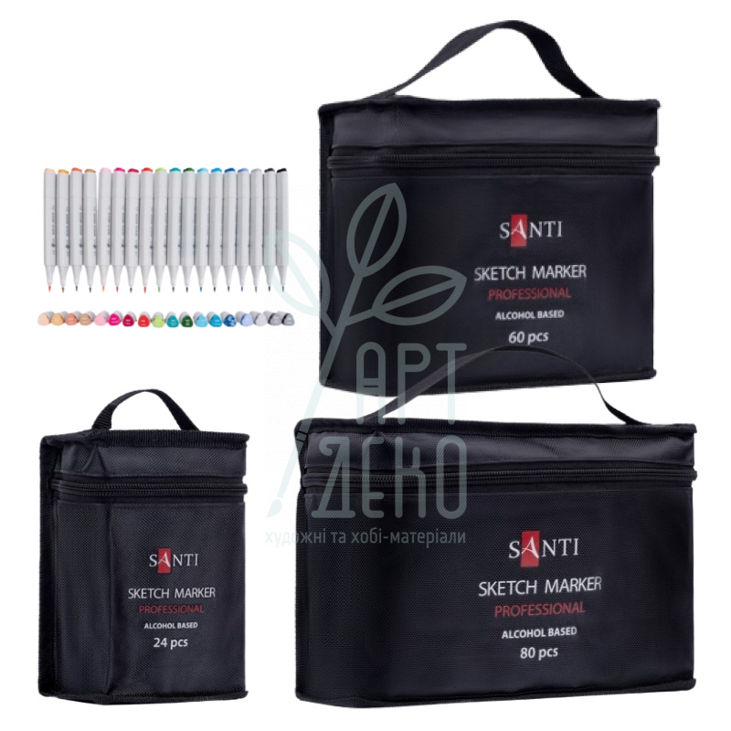Набір маркерів двосторонніх Sketch Professional, у сумці, Santi