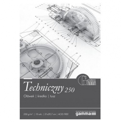 Склейка для креслення Gamma Techniczny, білий, 250 г/м2, 10 л., Польща