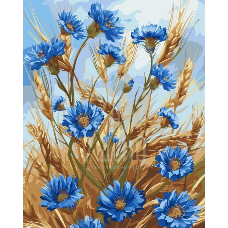Набір для розпису за номерами "Волошки", 40х50 см, ArtCraft 