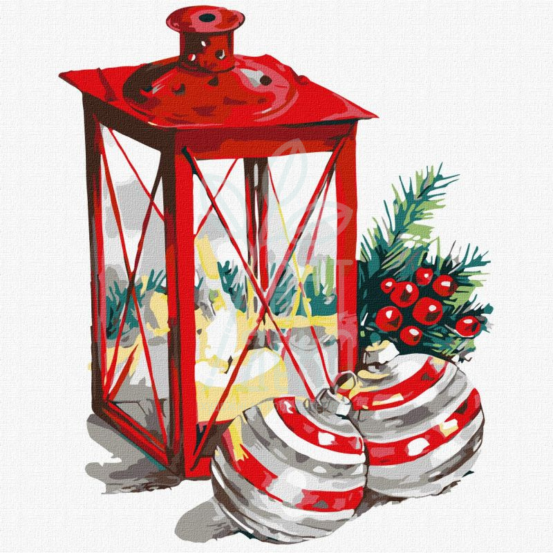 Набір для розпису за номерами "Святковий ліхтарик", 30х30 см, Ідейка 