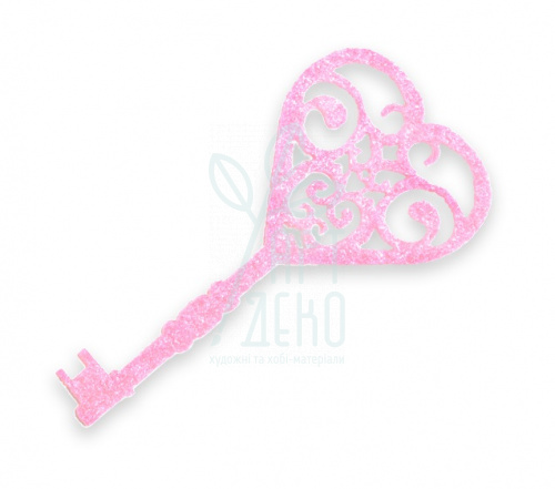 Набір декору з фетру "Мереживний ключ", 6 см, рожевий, 3 шт.